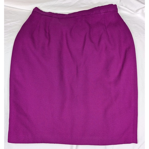 Tahari Dresses & Skirts - Tahari Vintage Magenta 100% Wool Pencil Skirt Made in USA Size 12 Purple